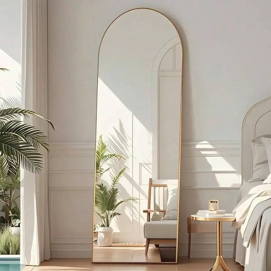 Elegant Arched Full Mirror Floor Wall Mounted