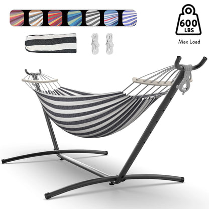 Hammock Adjustable Stand Stylish w/Storage Bag, 600lb-Capacity