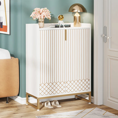 5-Tier Modern Shoe Rack Wood Storage Cabinet