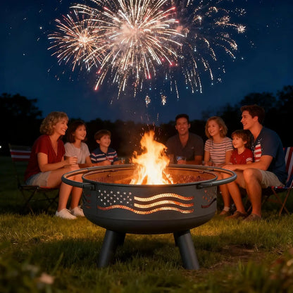 32"  Patio Fire Pit w/Mesh Cover & Poker