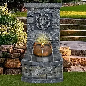 Elegant lion fountain transforms any outdoor space
