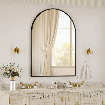 30"x40" Arch Mirror, Wall Mirror Metal Frame