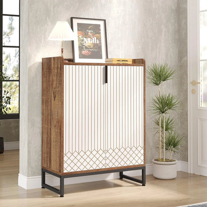 5-Tier Modern Shoe Rack Wood Storage Cabinet