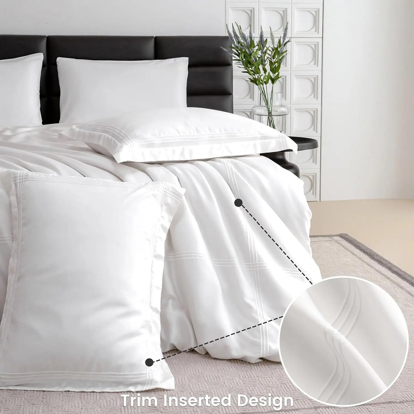 Simple & Opulence 100%-Eucalyptus Duvet Cover Breathable Silky