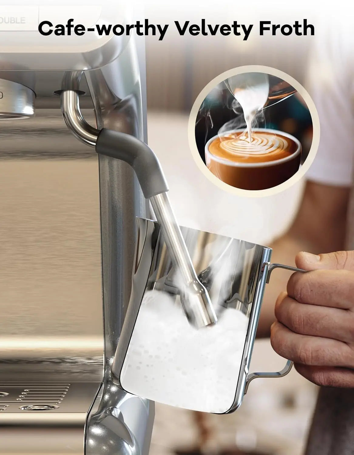 Espresso Coffee Machine Semi Automatic W/Grinder 1450W