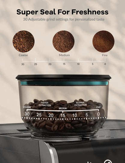 Espresso Coffee Machine Semi Automatic W/Grinder 1450W