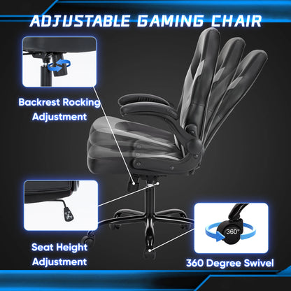 Ergonomic Office Computer Gaming  Flip-up Armrest Chair